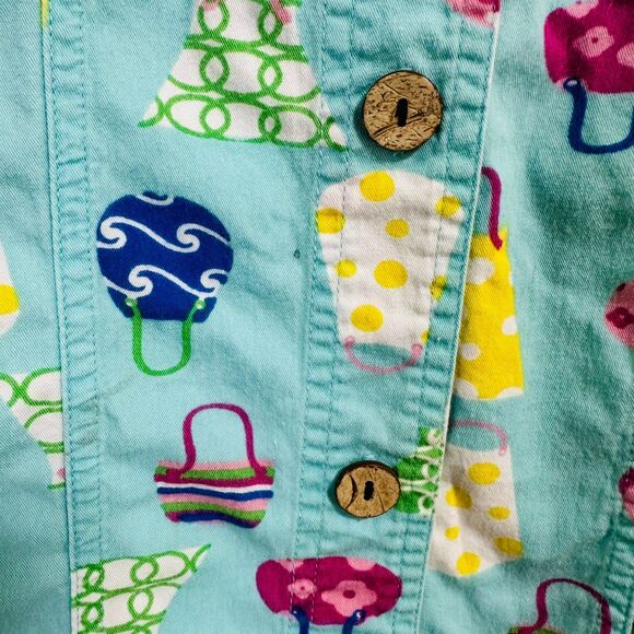 Jane Ashley Woman Colorful Button Down Lightweight Jacket Size 1X Purses - Picture 3 of 5
